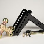 Adjustable 14K hitch designed for heavy-duty towing, featuring adjustable height settings and durable steel construction for secure and reliable hauling.