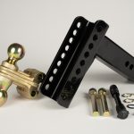 Adjustable 14K and 20K trailer hitches designed for heavy-duty towing, featuring adjustable height settings and durable steel construction for secure hauling.