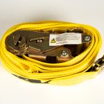 E-Track 2 inch by 12 foot Ratchet Strap on white background