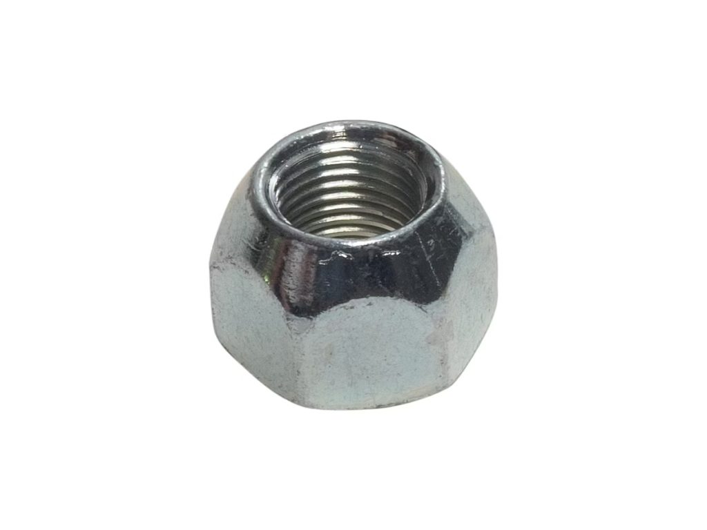Hex wheel nut with 1/2"-20 right-hand thread, 60° cone seat, and 13/16" hex drive