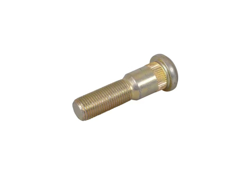 Assorted drive-in wheel studs with right-hand thread in multiple sizes including 1/2-20, 9/16-18, and 5/8-18