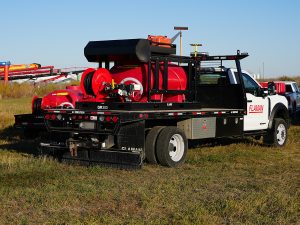 300 Gal Fire Skid with Gas Pump and Safety Cage