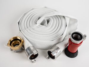 1.5 inch 50 ft Lay Flat Fire Hose Assembly with Nozzle