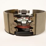Dexter brake assembly 2024028243 for trailer axle brake systems, designed to provide reliable stopping power and consistent braking performance for safe towing applications.
