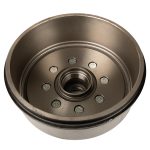 Lippert 12-1/4 inch threaded brake hub assembly for 8K axles with 8 on 6-1/2 inch bolt pattern and 5/8 inch wheel studs isolated on white background