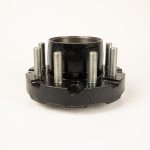 Threaded idler hub assembly with races and wheel studs for 10K to 12K trailer axles