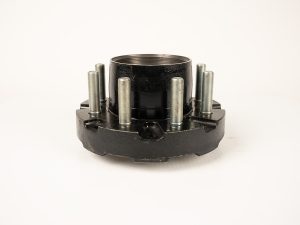 Threaded idler hub assembly with races and wheel studs for 10K to 12K trailer axles