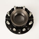 Threaded idler hub assembly with races and wheel studs for 10K to 12K trailer axles