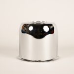 Chrome trailer wheel center cap with smooth dome design for Dexter EZ Lube axles.