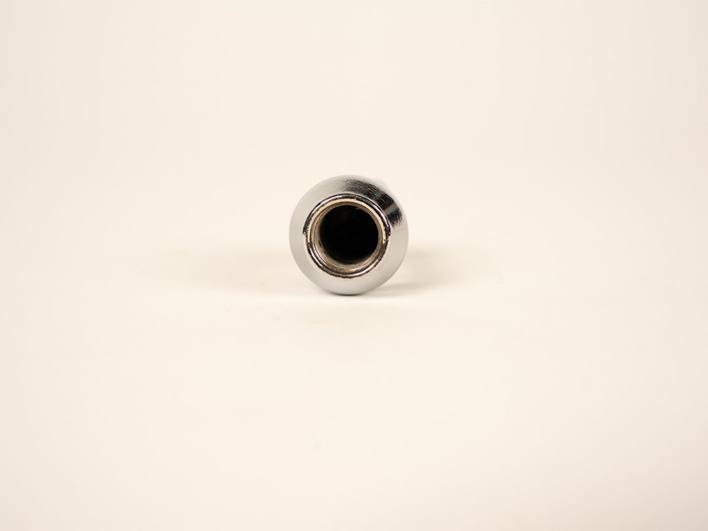 1/2-20 chrome acorn wheel nut with 60 degree cone seat and 3/4 inch hex for trailer wheels