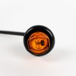 Front of Yellow (amber) 3/4 Inch 2-LED Grommet Mount Marker Light with wiring coming in.