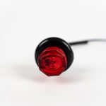 Front of Red 3/4 Inch 2-LED Grommet Mount Marker Light with wiring coming in.