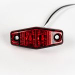 Red Mini Oblong 2-LED Surface Mount Marker Light with ground wiring.