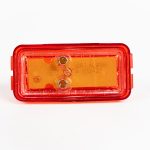 Underside of Red Mini Rectangle 3-LED Snap In Marker Light.