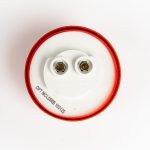 Back of Red 2 inch Round 3-LED Grommet Mount Marker Light. Shows 2-prong PL-10 plug for easy installation.