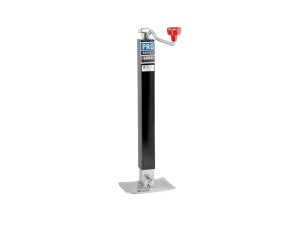 Pro Series 8,000 lb. capacity square trailer jack with top-wind hand crank and red knob.