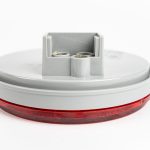 Face-down 4 inch Round 10-LED Grommet Mount Tail Light, showing standard PL-3 connection for easy installation.