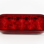 Red 6 inch Oval 10-LED Grommet Mount Tail Light. Also works as turn and brake light.