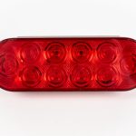 Red 6 inch Oval 10-LED Grommet Mount Tail Light. Also works as turn and brake light.