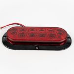 Red Red 6 inch Oval 10-LED Surface Mount Tail Light. Also works as turn and brake light. Showing 3-wire electrical connection.