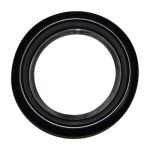Direct front view of Optronics A55PB 2.5-inch round black rubber trailer clearance marker light mounting grommet showing embossed Optronics branding.