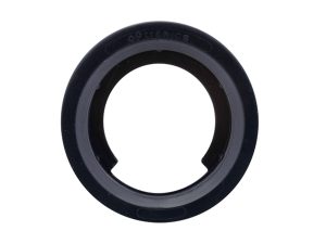 Direct front view of Optronics A45PB 4-inch round black rubber trailer light mounting grommet.