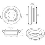 Direct front view of Optronics A54PB 2-inch round black rubber trailer clearance marker light mounting grommet.
