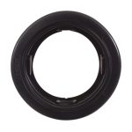 Direct front view of Optronics A57PB 2.5-inch round black rubber trailer clearance marker light open-back mounting grommet stamped 55206-1.