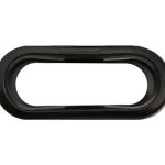 Direct front view of Optronics A70PB 6-inch oval black rubber trailer light mounting grommet.