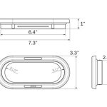 Direct front view of Optronics A70PB 6-inch oval black rubber trailer light mounting grommet.