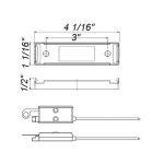 Direct view of Optronics A65B ThinLine trailer clearance marker light mounting bracket base with grounding strap and wire lead.
