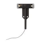 Direct front view of Optronics A65PB ThinLine trailer fender marker light mounting bracket with extended arm and wire lead.