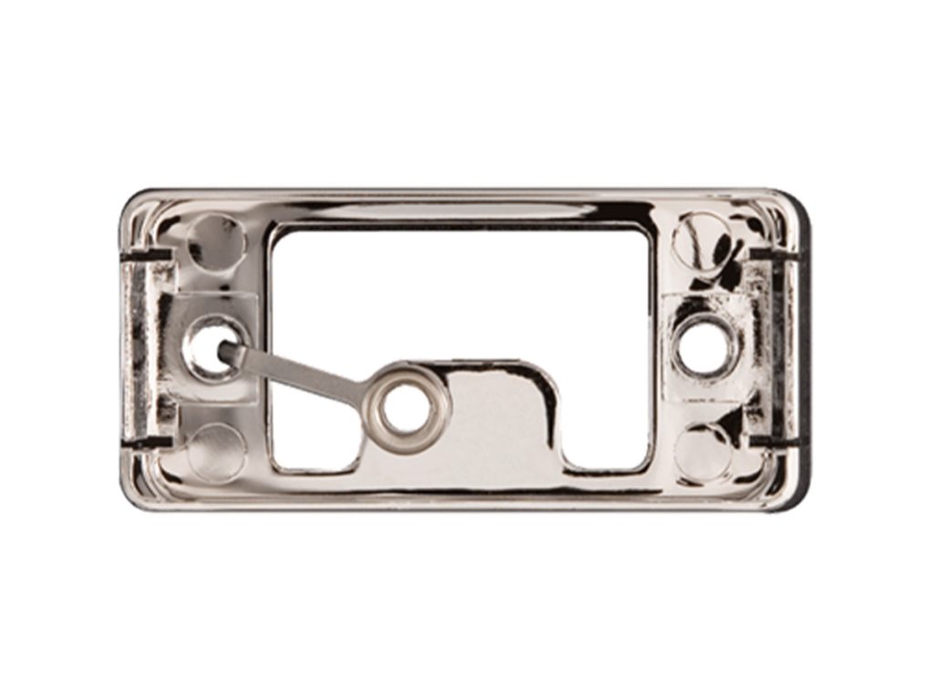 Chrome-plated plastic surface-mount base bracket for Optronics mini sealed clearance and marker lights.
