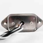 Back of Rectangle 5-LED License Plate Light, showing white ground wire and black power wire.