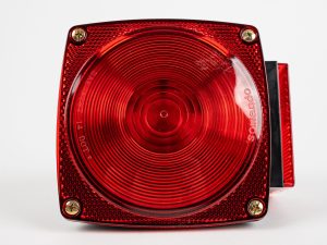 Square Stop Left Turn Red Tail Light with License Illuminator