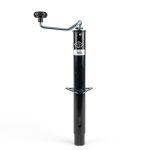 Black Diamond 2,000 lbs A-frame trailer jack with top-wind handle and triangular bolt-on mounting plate on a white background.