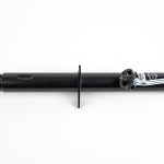 Black Diamond 2,000 lbs A-frame trailer jack with top-wind handle and triangular bolt-on mounting plate on a white background.