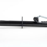Black Diamond 2,000 lbs A-frame trailer jack with top-wind handle and triangular bolt-on mounting plate on a white background.