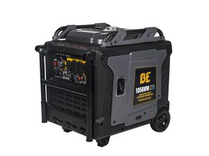 BE Power Equipment BE10500IT 10500W Tri-Fuel Inverter Generator with electric start and heavy-duty frame