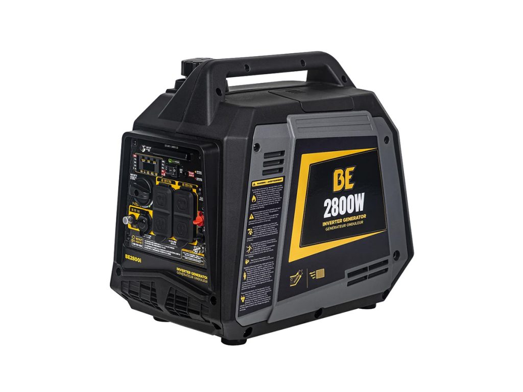 BE Power Equipment BE2800i 2800W Portable Inverter Generator with top carry handle and quiet enclosure