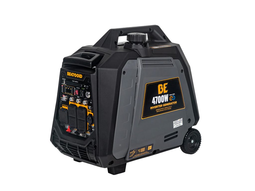 BE Power Equipment BE4700ID 4700W Dual Fuel Inverter Generator with electric start and wheels