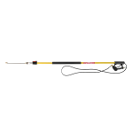 BE Power Equipment yellow fiberglass telescoping pressure washer extension wand featuring an ergonomic spray gun, padded grip, and quick-connect tip on a plain white background.