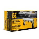 BE Power Equipment aluminum pressure washer water broom featuring four angled brass spray nozzles, two swivel caster wheels, and a top quick-connect plug inlet on a plain white background.