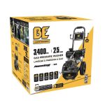 BE Power Equipment B3475PX 3400 PSI 2.4 GPM Gas Pressure Washer with PowerEase Engine and Pneumatic Tires