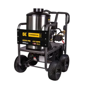 BE Power Equipment HW4013HG Commercial 4000 PSI 4.0 GPM Hot Water Pressure Washer Powered by Honda GX390 Engine